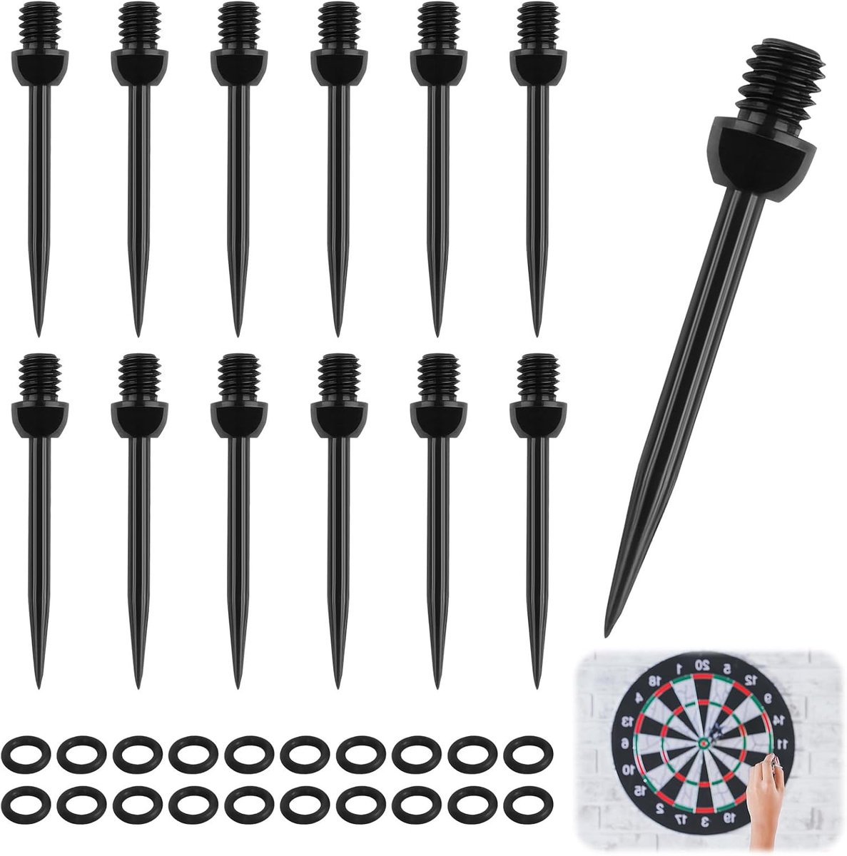Dart Tips Pack van 12 - Stalen Punt met Draad - Duurzaam en Impactbestendig - Voor een Veilige Grip - SnelShoppen
