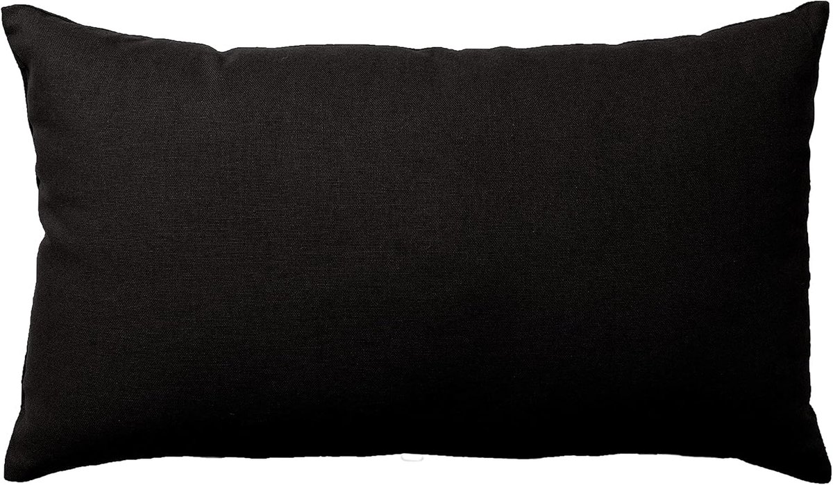 SnelShoppen - Kussen 30 x 50 cm - Zwart - Katoen volgens Oeko Tex - Handwas - Ideaal voor kleur op uw banken - Panama collectie