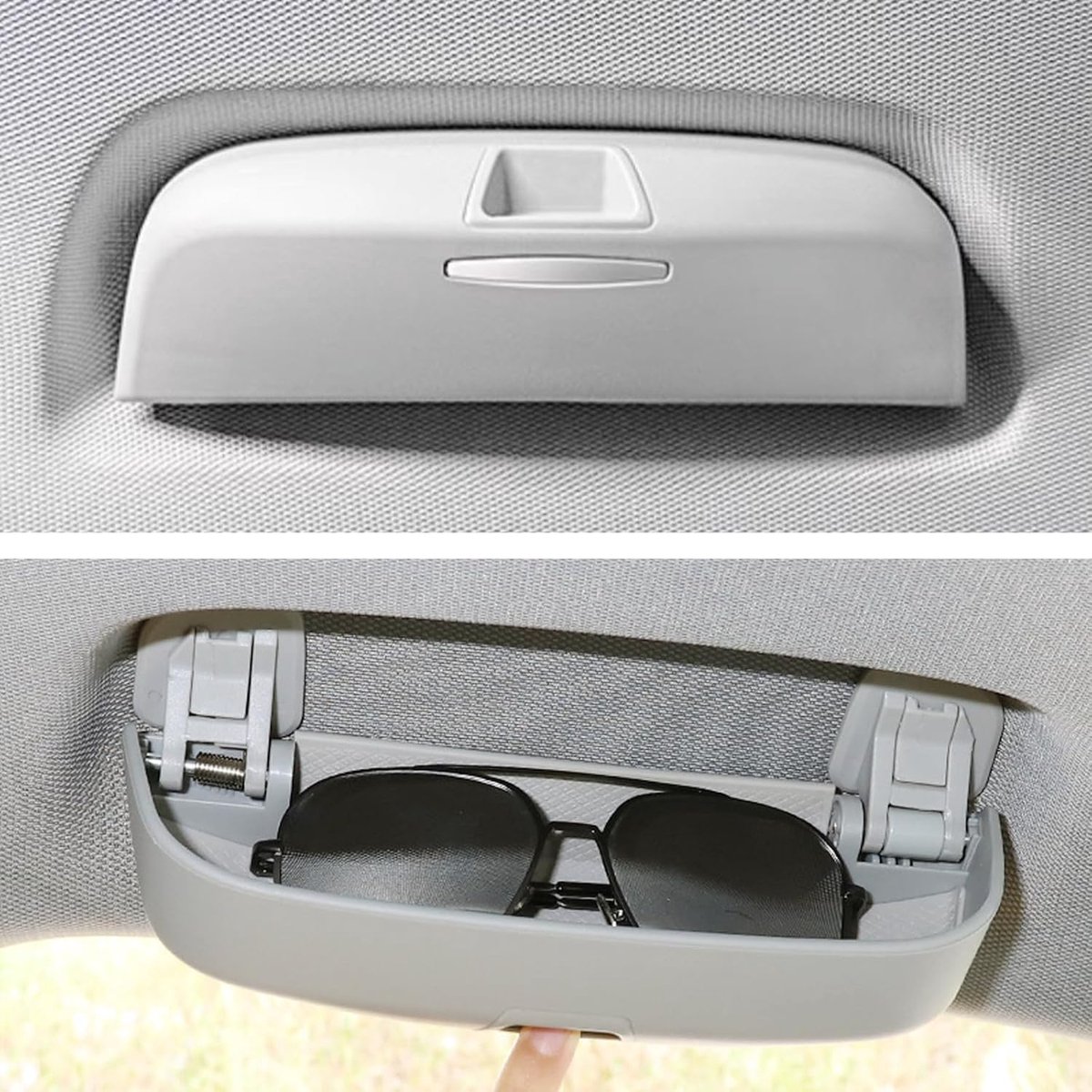 Compatibel met Audi A3 A4 A5 A6 Q3 Q5 Q7 2013-2025 2026 Zonnebrilhouder Brillenkoker, Binnenopbergdoos Organizer voor A3 8V 8Y A4 B8 B9 A6 C7 C8 Q3 8U F3 Q5 8R FY Q7 (Grijs)