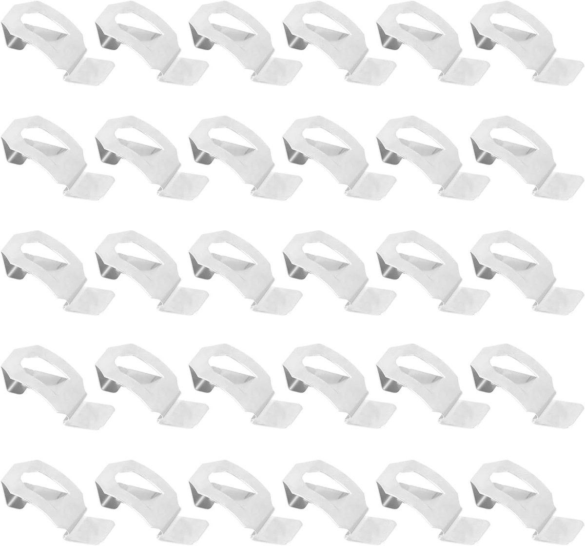 30 stukken cliphaken met veer voor fotolijst, bevestigingshaken en klemmen voor foto's en canvas, accessoires om op te hangen, zilver