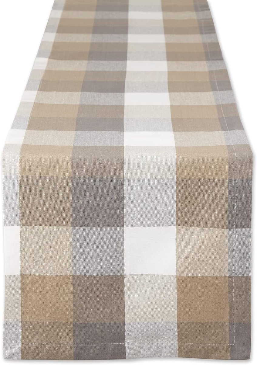 Tafelblad van 100% katoen, steen, tafelloper, 14x108