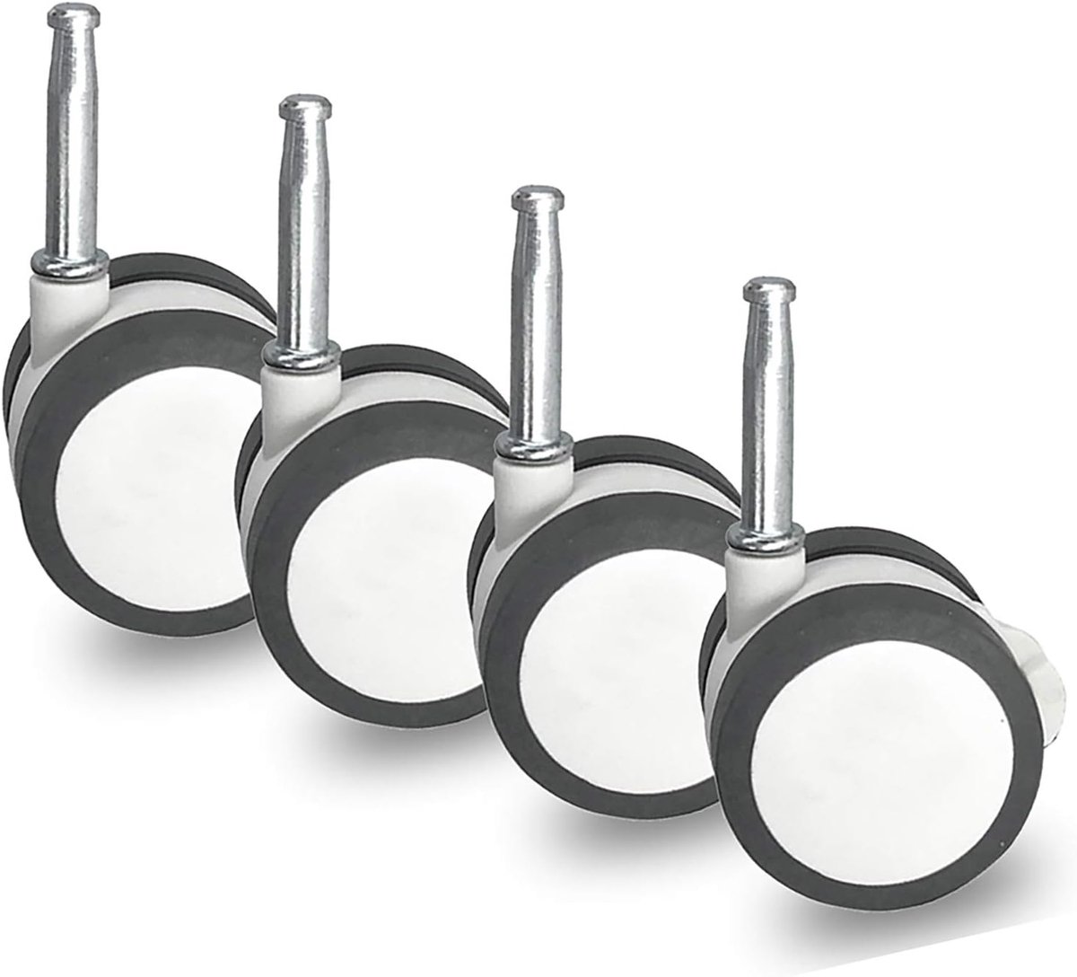 Zwenkwielen, Meubelwielen, Transportwielen, Remzwenkwielen, 2 Inch M11 Geruisloos, Wit