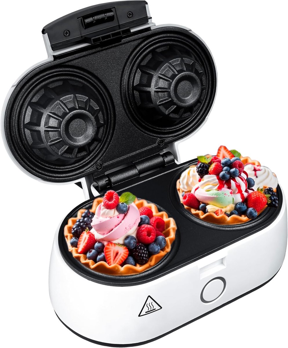 wafelijzer, 1400 watt, piekvermogen, wafelgrootte 9 x 4 cm, niet-verwarmd handvat, zwart