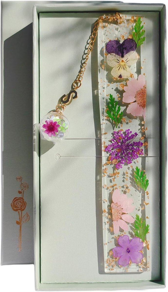bladwijzer met geperste bloemen, leesaccessoires voor boeken, cadeau voor leraren, boekenwurmen, meisjes, moeder en grootmoeder