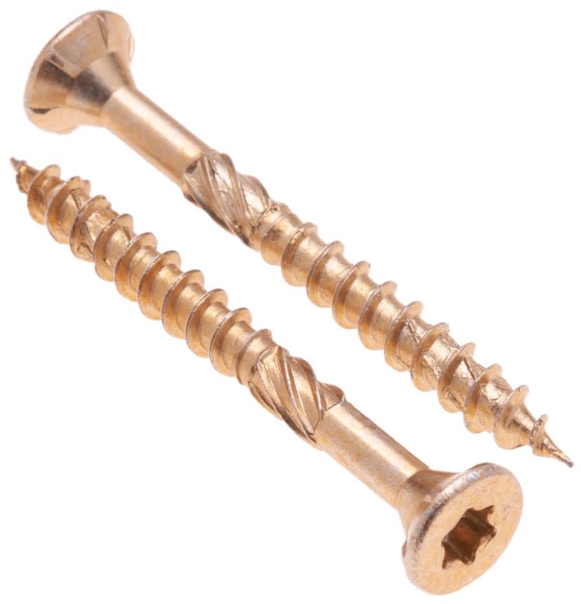 Houtschroeven Zelftappende Torx Koolstofstaal geel met Verzinkt Multi Purpose Houtgebruik Platte kop (doos van 300 stuks) Maat: 5mm x 50mm