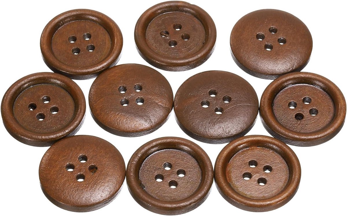Knopen 7/8 inch (23 mm) 4 gaten ronde knopen van hout vervanging voor kleding doe-het-zelf handwerk decoratie koffie