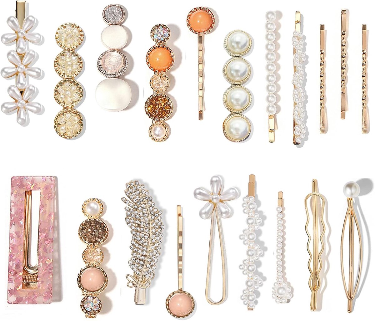 20 Stuks Parel, Haarspeldjes Set Bobby Pins Haarspelden Mode Acryl Hars Haarspeldjes Voor Vrouwen En Dames Meisjes Hoofddeksels Styling Tools