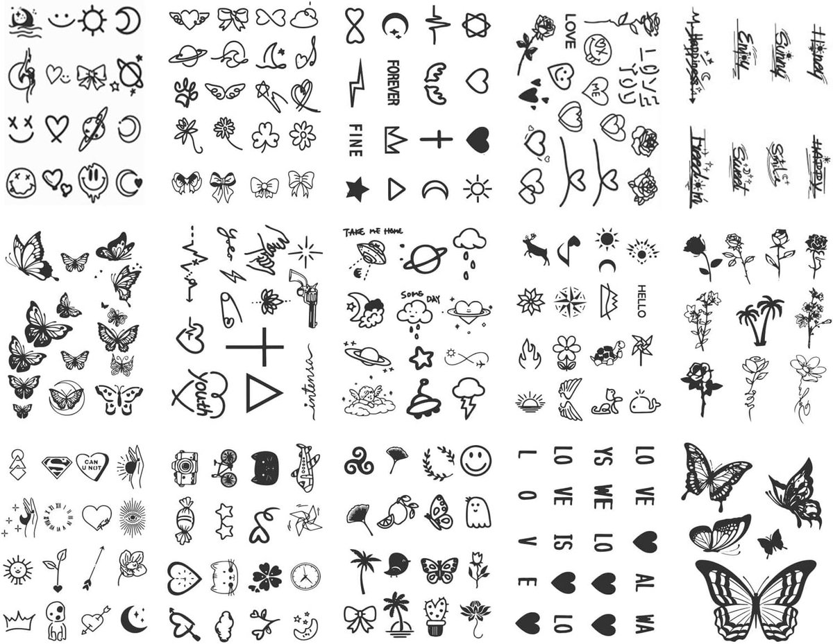 Tijdelijke Tattoo voor, Vellen Leuke Tattoo Stickers, waterdicht Waterdichte Nep Tattoo Stickers Set voor Jongens Meisjes (B set)