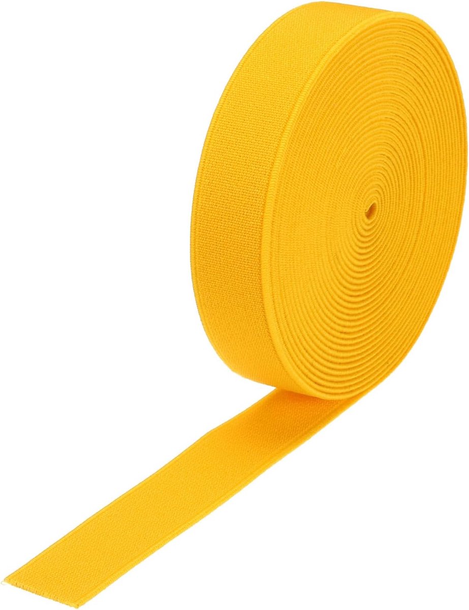 Elastische banden om te naaien, 2 cm, geel, elastische spoel met hoge elasticiteit voor pruiken, riemen, broeken