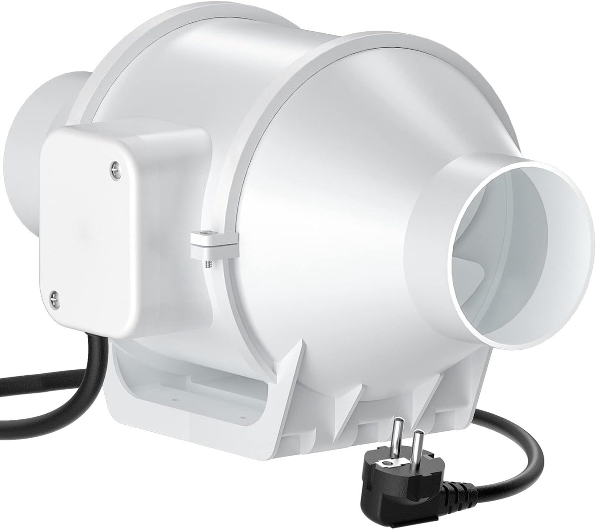 Power Buisventilator 75mm Afvoerventilator 230V Stille Kanaalventilator Energiebesparend Badkamerventilator Buisventilator met EU-stekker voor Keuken, Badkamer, Garage