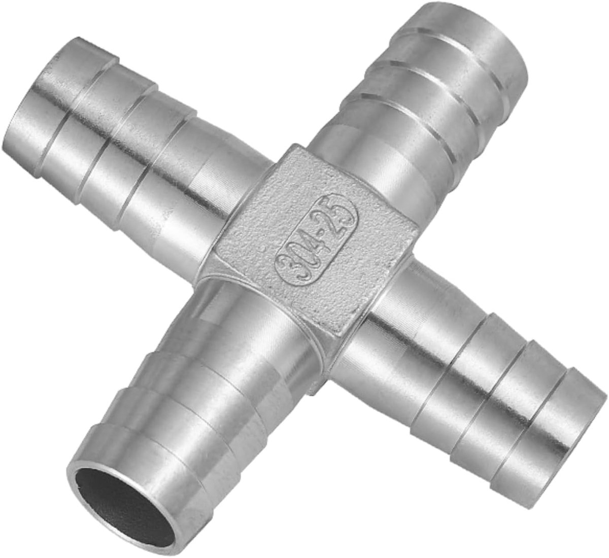4-weg weerhaak montage, Φ25mm Cross Air Slang Connector Slangkoppelingen Roestvrij Staal Snelle Adapter voor Air Gas Water Brandstof Pijpleidingen