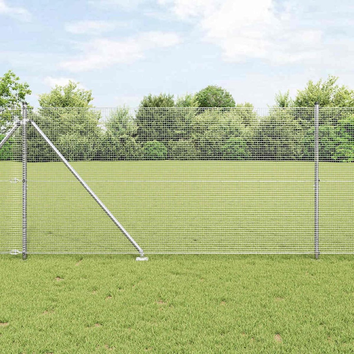 Gelaste draadomheining met 13 haringen, 1,4 x 50 m, thermisch verzinkt staal, tuinhek, draadomheining voor hekken, groentebedden, kippenren, weideperceel, 3352005