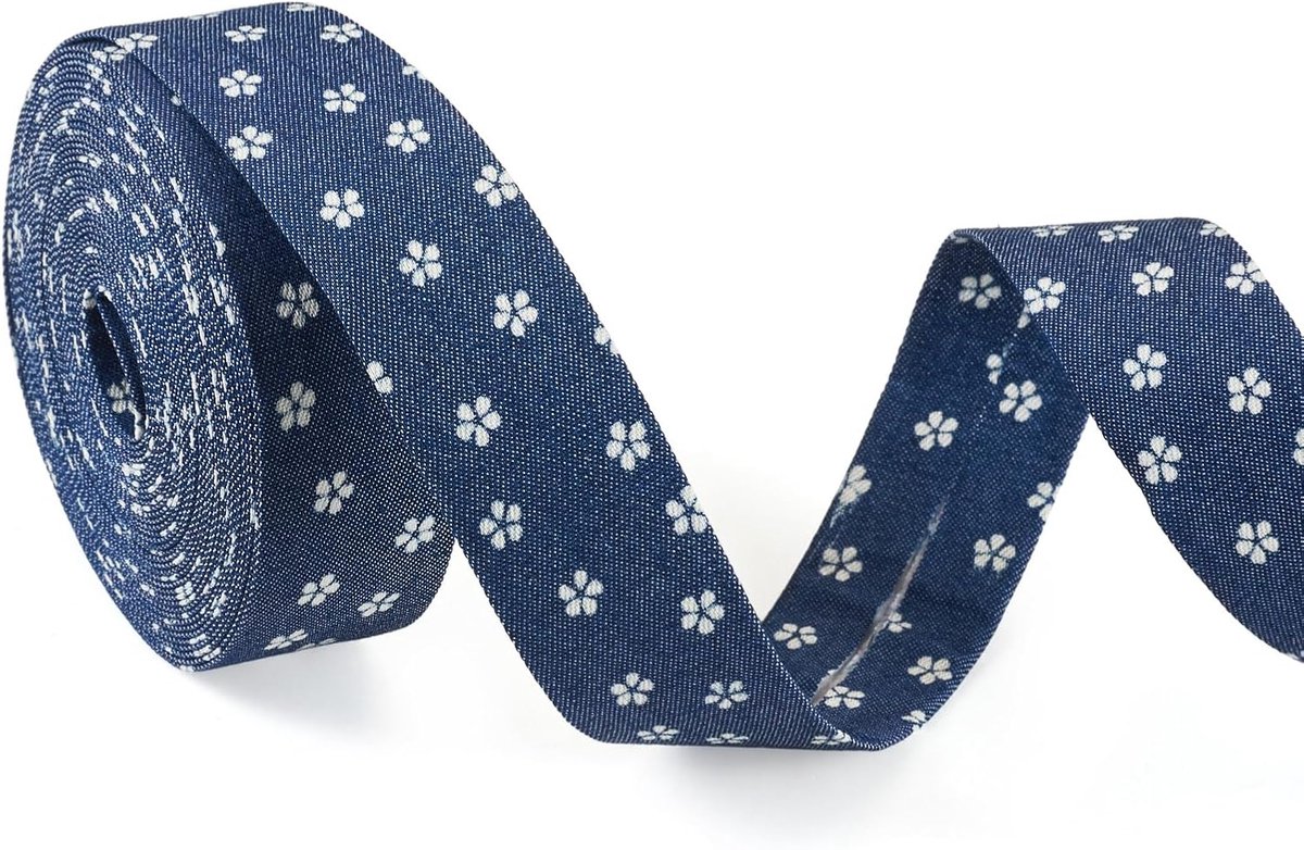 Linten 25mm Bloem Vintage Denim Lint Bloemen Jean Doek Stof Linten Voor Diy Ambachten Bruiloft Boeketten Party Haar Kleding Decoratie