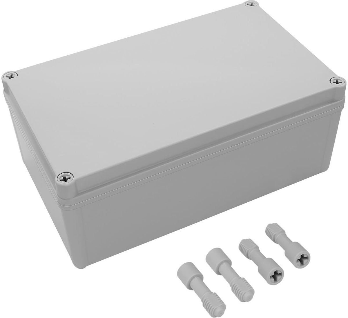 IP67 waterdichte verdeeldoos, ABS-kunststof elektrobox, stofdicht behuizing voor elektronica, aansluitdozen voor DIY-projecten, grijs, 250 x 150 x 100 mm