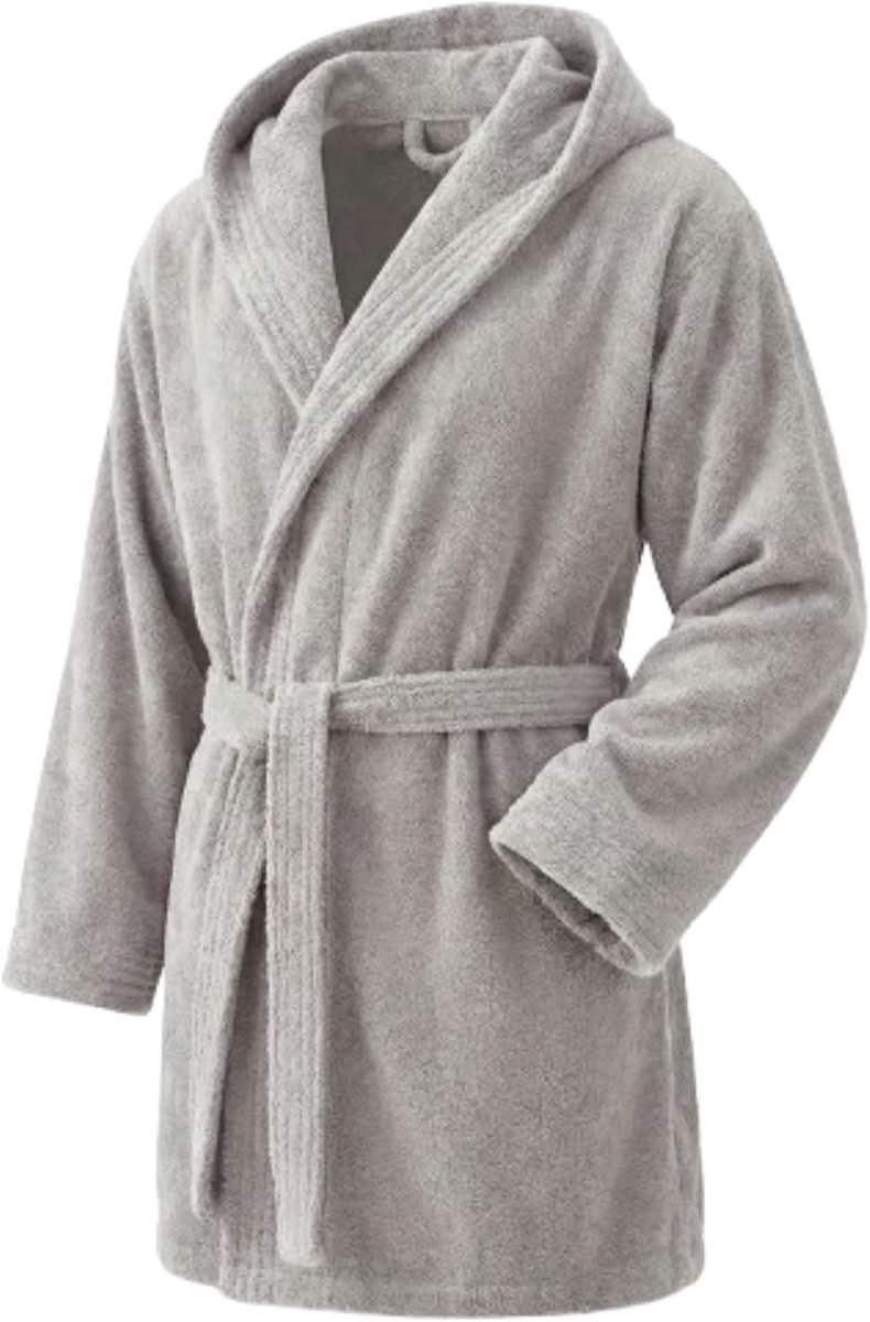Towel Elegante badjas, uniseks, voor volwassenen, Zilver Grijs, XL