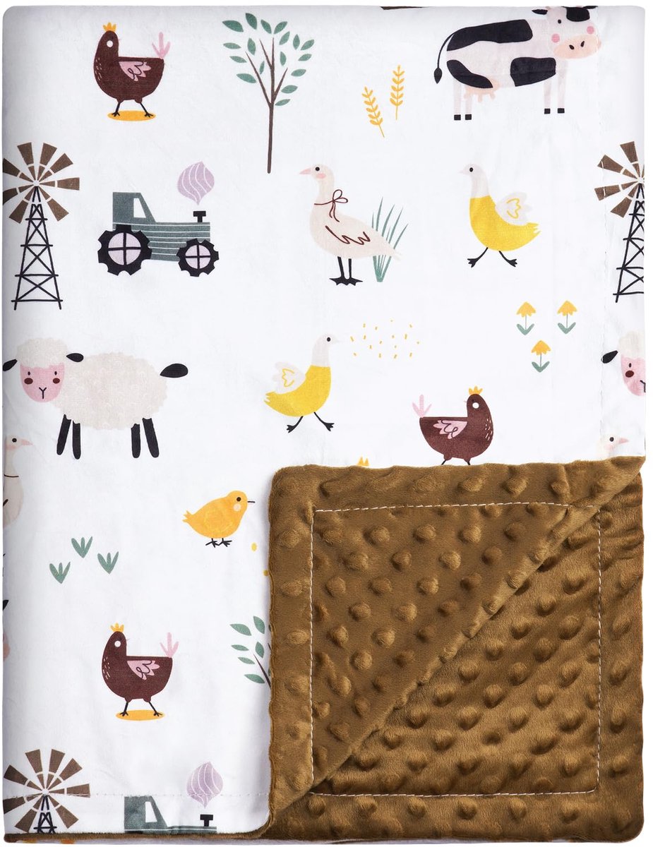 Babydeken, 75 x 100 cm, multifunctioneel, katoen, biologisch voor babyzitjes, kinderwagens, babybedden, melkkoe