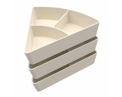 My Play - Greige 3 vakken voor sorteren en organiseren van siliconen - compatibel met PlayTRAY - Accessoires voor Tuff-bord