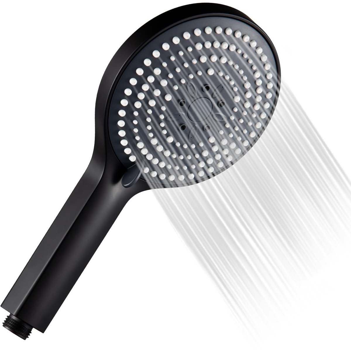 Dailygoods - OFFO Douchekop, Handdouche, met 6 Massagestanden, Waterbesparende Douchekop, Handdouche, Groot Formaat (Φ130mm), Zwart