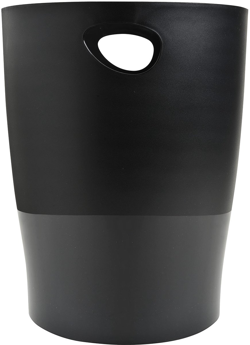 - Ref. 453014D - Set van 8 prullenbakken ECOBIN met handgrepen - Volume 15 liter - Geschikt voor kantoor en thuiskantoor - Afmetingen 26,3 x 26,3 x 33,5 cm - Ondoorzichtig Zwart