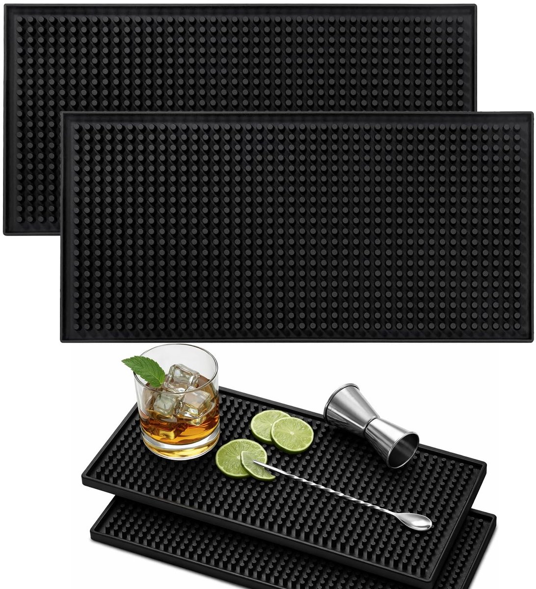 Mat 15 X 30 cm, Absorberend Servies Afdruiprek Mat, Cocktail Mat, Barman Accessoires, Multifunctionele KeukenMat, Bar, Kantoor Onderzetters (2 stuks)