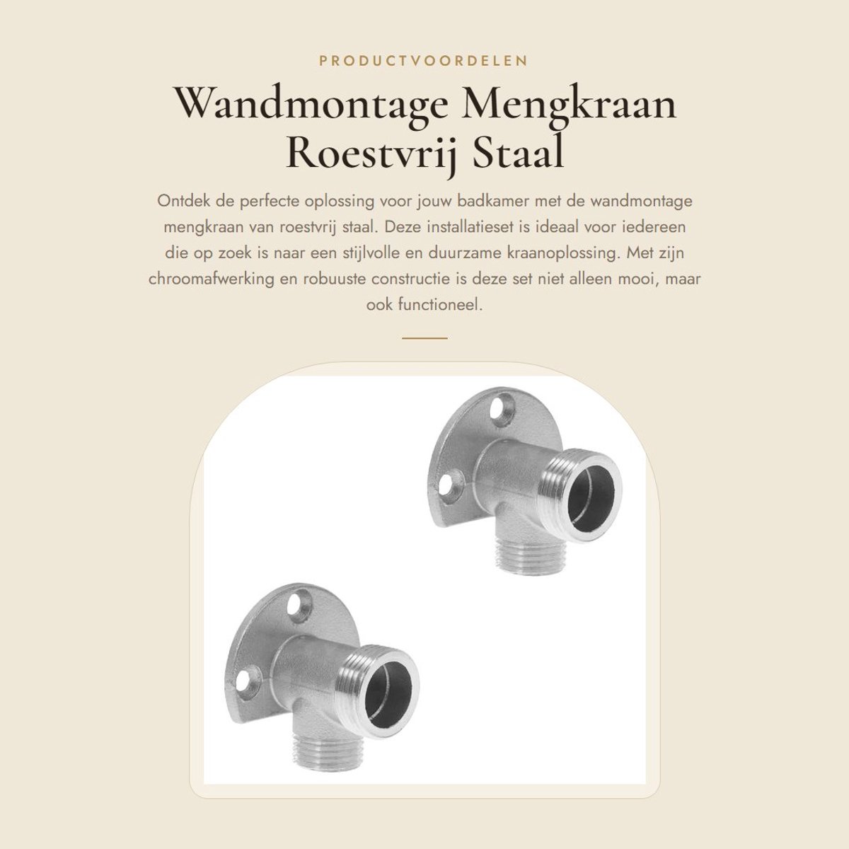 Dailygoods - Wandmontage Mengkraan - Roestvrij Staal - Duurzaam - Zilver - Installatieset - Geschikt voor Badkamer - 2 Stuks
