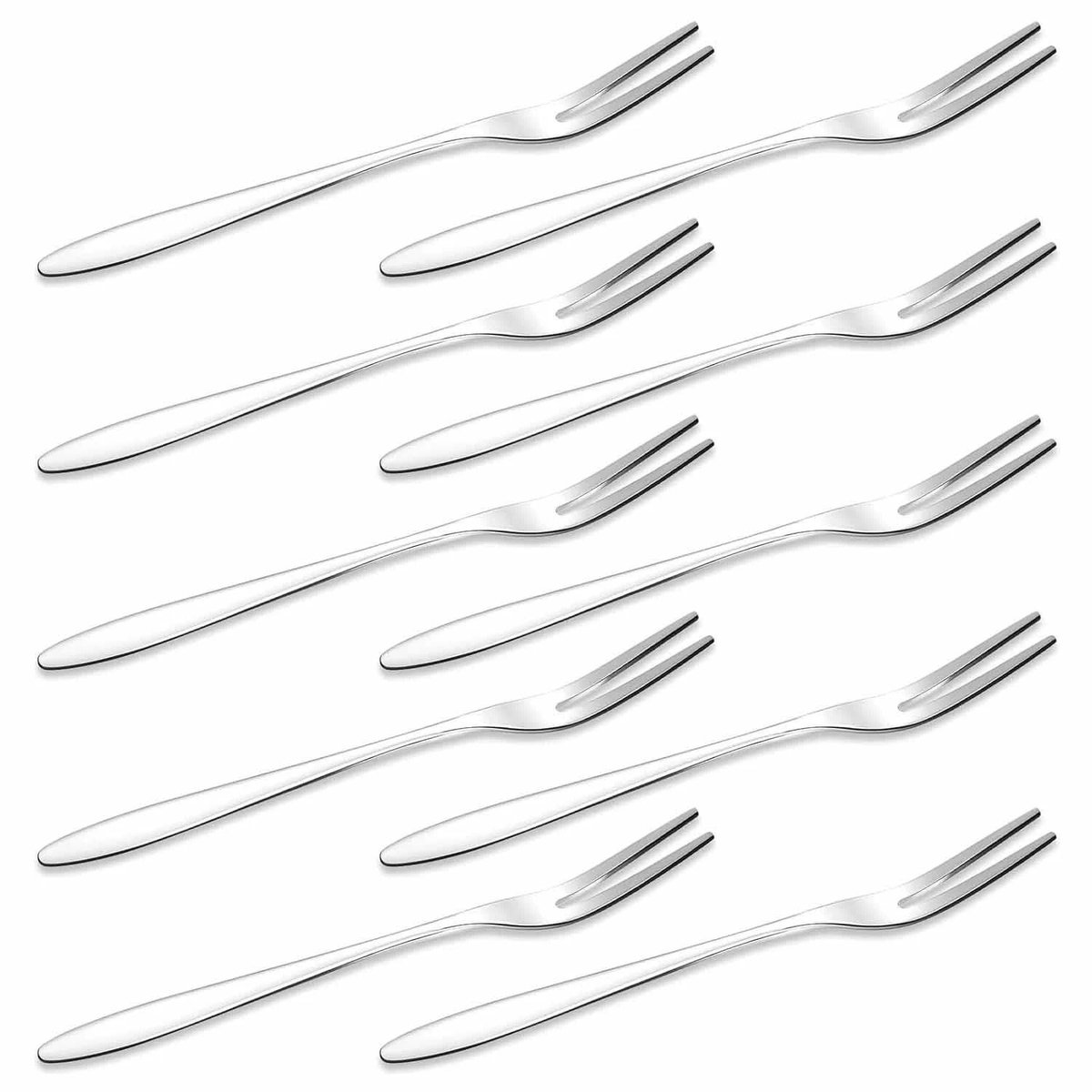 Dailygoods- Mini-vorken 10 stuks - Roestvrij Staal - Herbruikbaar - Antislip - Lichtgewicht - Duurzaam - Ideaal voor bruiloften en evenementen - Dessertvorken
