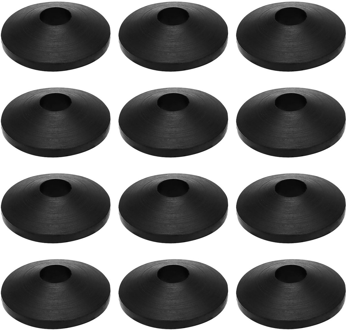Dailygoods- Toiletzitkussen 12 Stuks - Antislip Rubberen Pakkingen - Vaste Afdichtingen - 27x7mm - Diameter Gat 8mm - Duurzaam Materiaal - Toiletbevestigingen