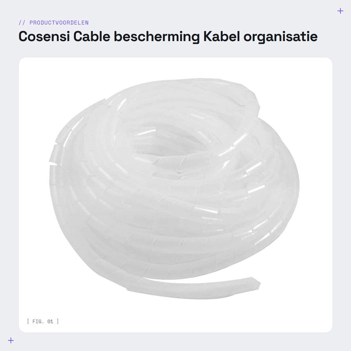 Dailygoods - Cable bescherming - Kabel organisatie - Flexibel en veilig - Wit transparant - Spiraalband 10 mm - Geschikt voor thuis en kantoor - 9 meter