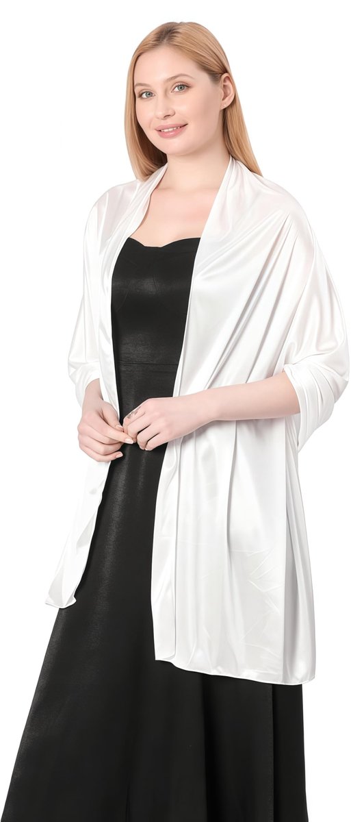 Stola voor dames, bruiloft, satijnen sjaals, chique, lange wikkeldoek, elegante pashmina-sjaal voor feestjes, zachte pashmina-sjaal en sjaals