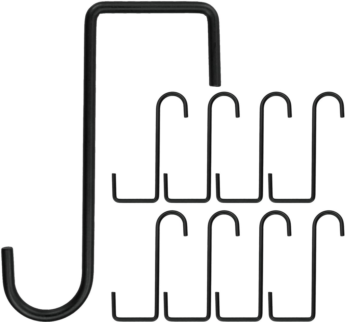Haken, 15,2 cm, hekhaken voor plantenhouder, muur, herdershaak, houder voor verlichting, bloemenhanger, rankrooster, S-haak, groot (zwart)