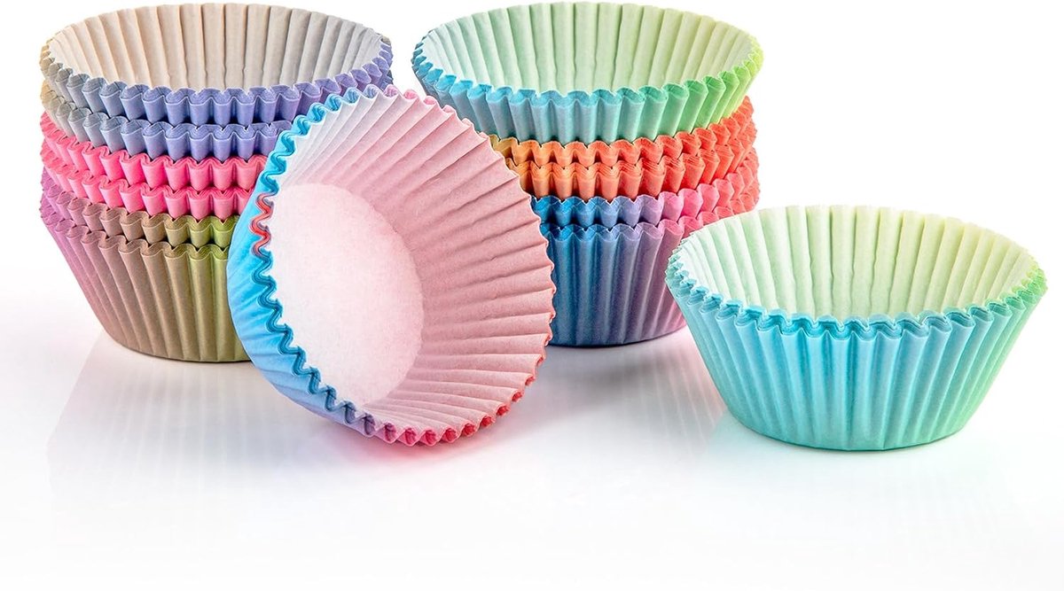 Papier, 300 Stuks Cupcake Vormpjes, Muffin Papieren Bakvormpjes, Cupcake Liners voor Bruiloft Verjaardag Party Decoratie