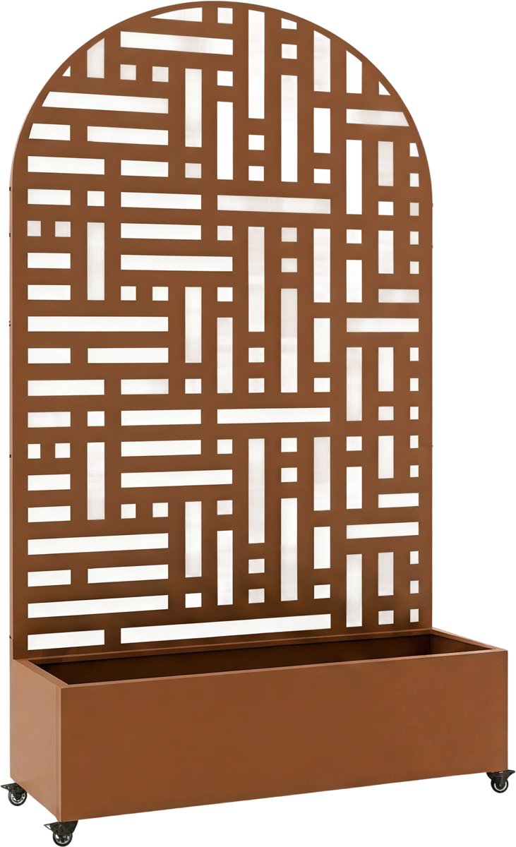 Plantenbak met privacyscherm Bernalda 190x120x38 cm bruin casa.pro
