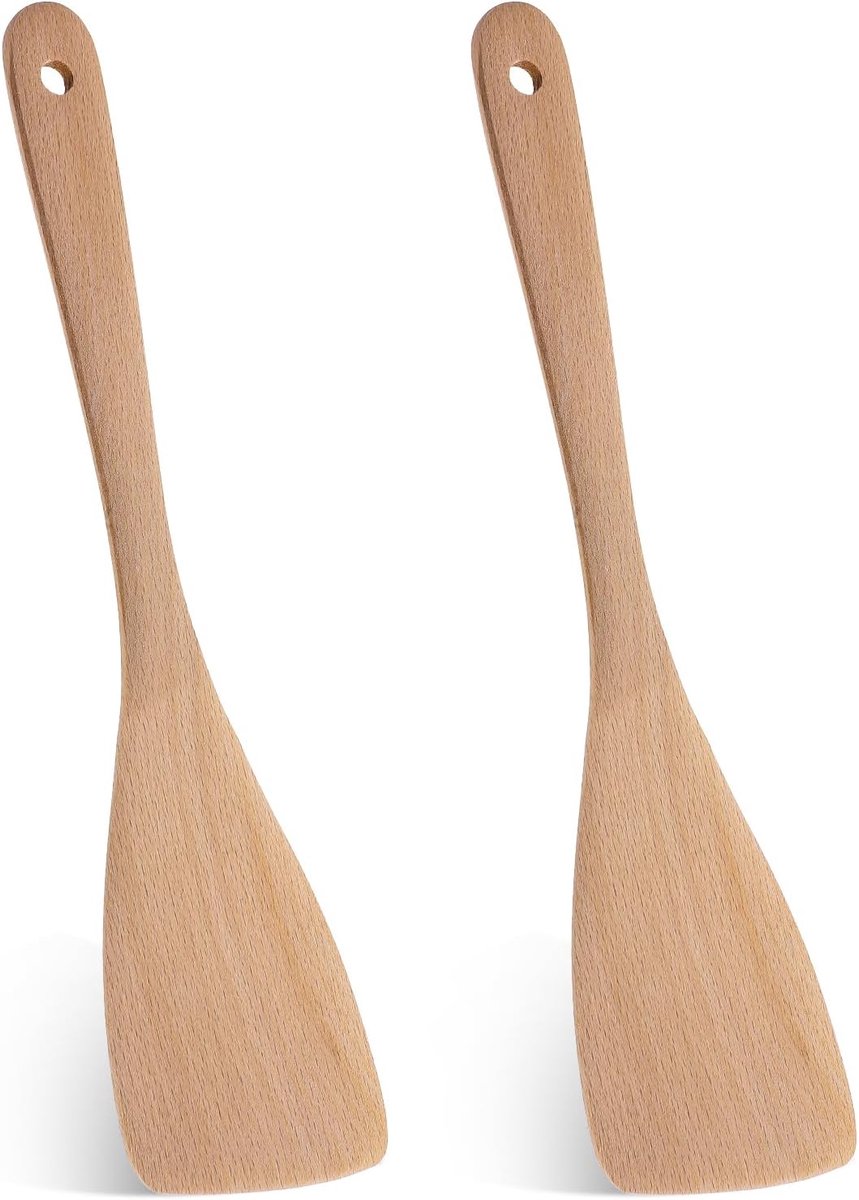 Spatels voor Pannen - 33 cm Lange Handgreep - Kooklepel en Grote Spatel voor het Koken - Keukenspatel met Lange Handgreep