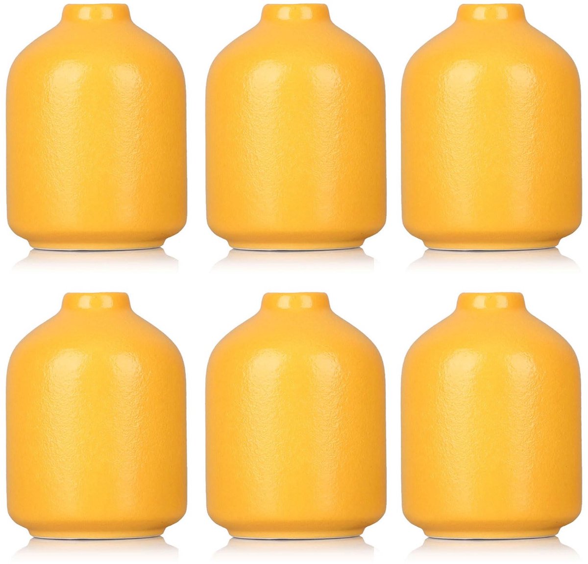 knopvazen set van 6 - elegante gele vazen perfect voor decor, bloemstukken, centerpieces voor bruiloften, dinerfeesten, tafelinstellingen, foyer, badkamerdecoraties, ideale cadeau-optie