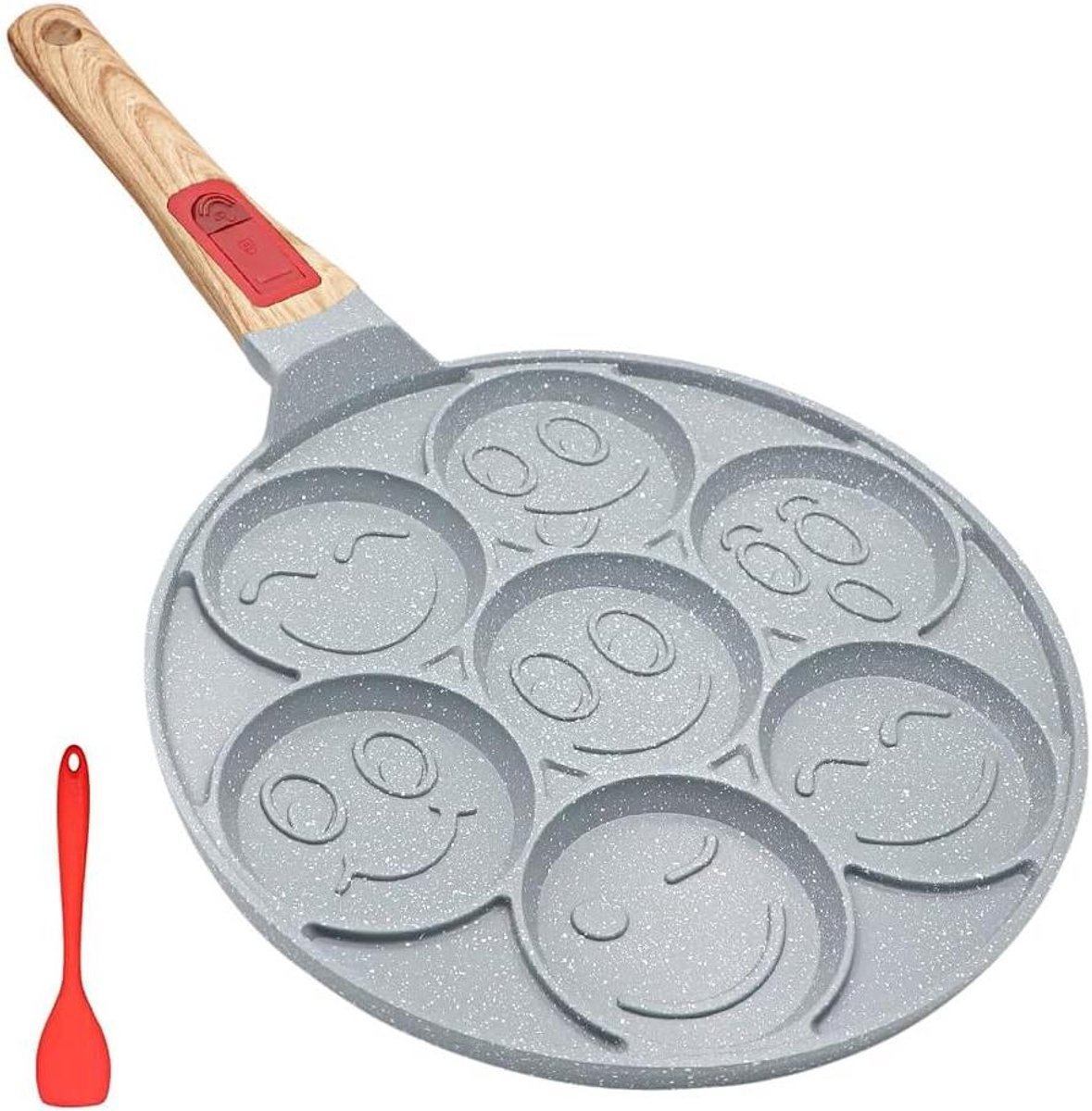 Pannenkoekenpan - Smiley Pannenkoeken - Ontbijt Maken - 7 Gaten - Niet gespecificeerd - Blauw