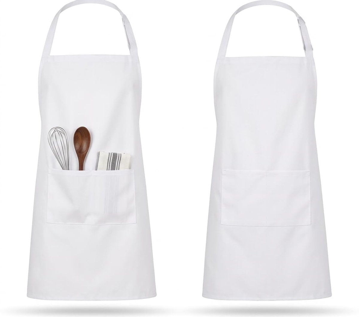 Schort met ruime zakken, verstelbare schorten voor mannen en vrouwen, ideaal voor koks, koken, grillen en bakken