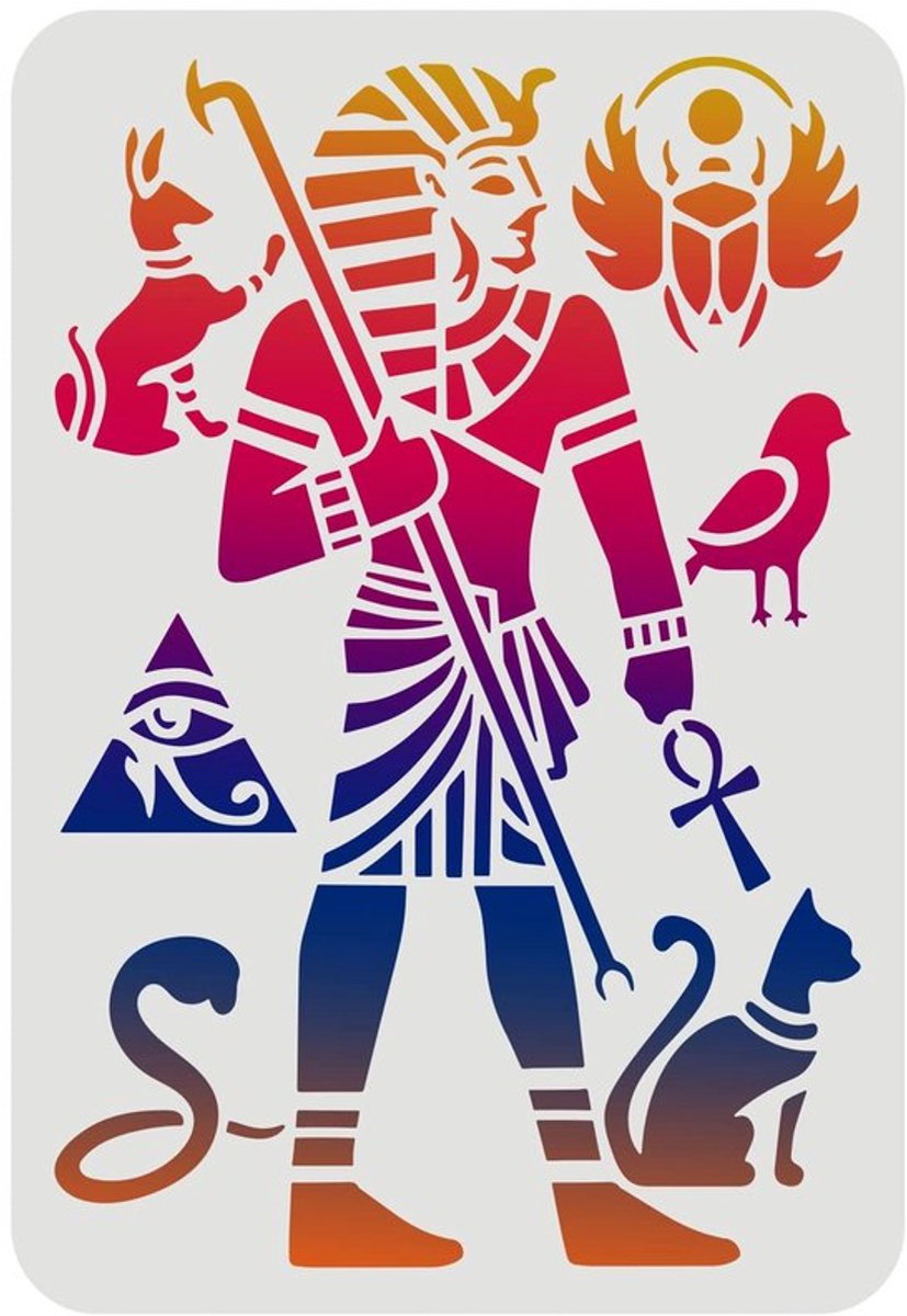 Dailygoody - Egyptische Stencil Template - Stencil voor Schilderen