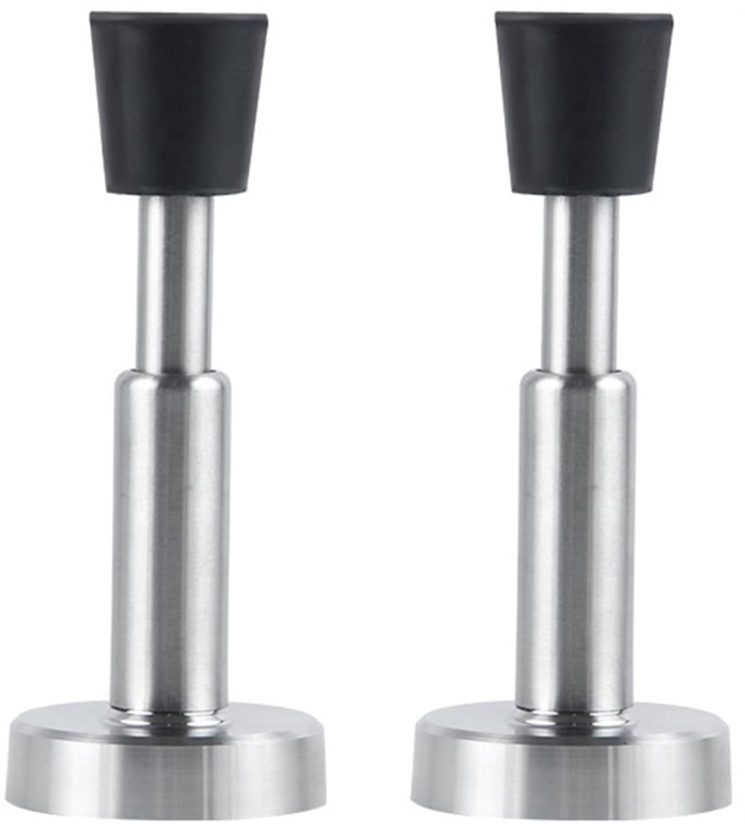 Dailygoods- Deurstopper Verstelbaar - Zelfklevende Deurbuffer - Roestvrij Staal - Rubber Buffer - Wandmontage - Geschikt voor Glad/Vlakke Oppervlakken - Deurhouder