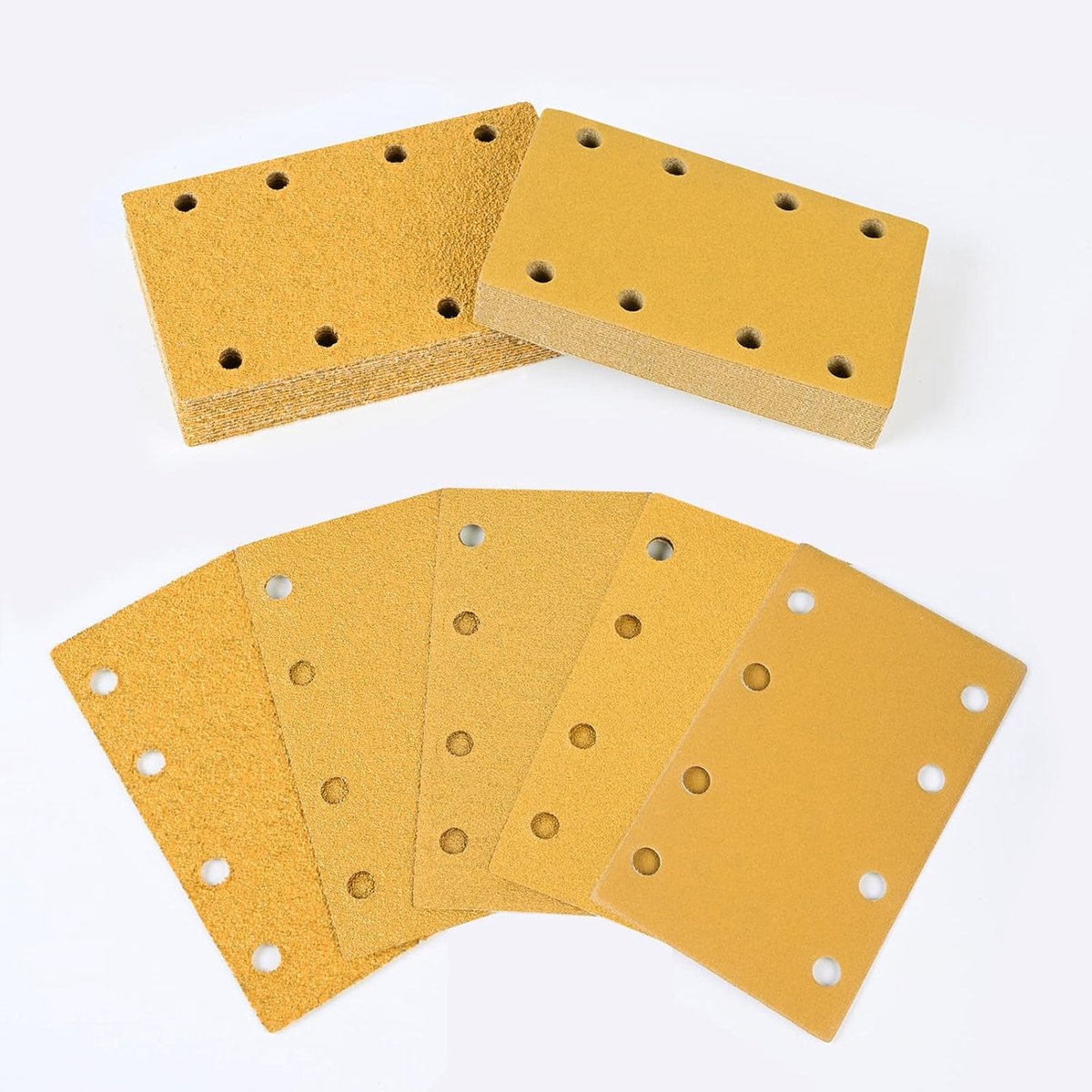 80 x 133 mm schuurbladen voor vlakschuurmachines, slijpen van hout, metaal, lak | Sruhrak Schuurpapier 80 x 133 mm klittenbandset, 50 stuks sterkere schuurpads P40/60/80/120/240 voor vlakschuurmachines