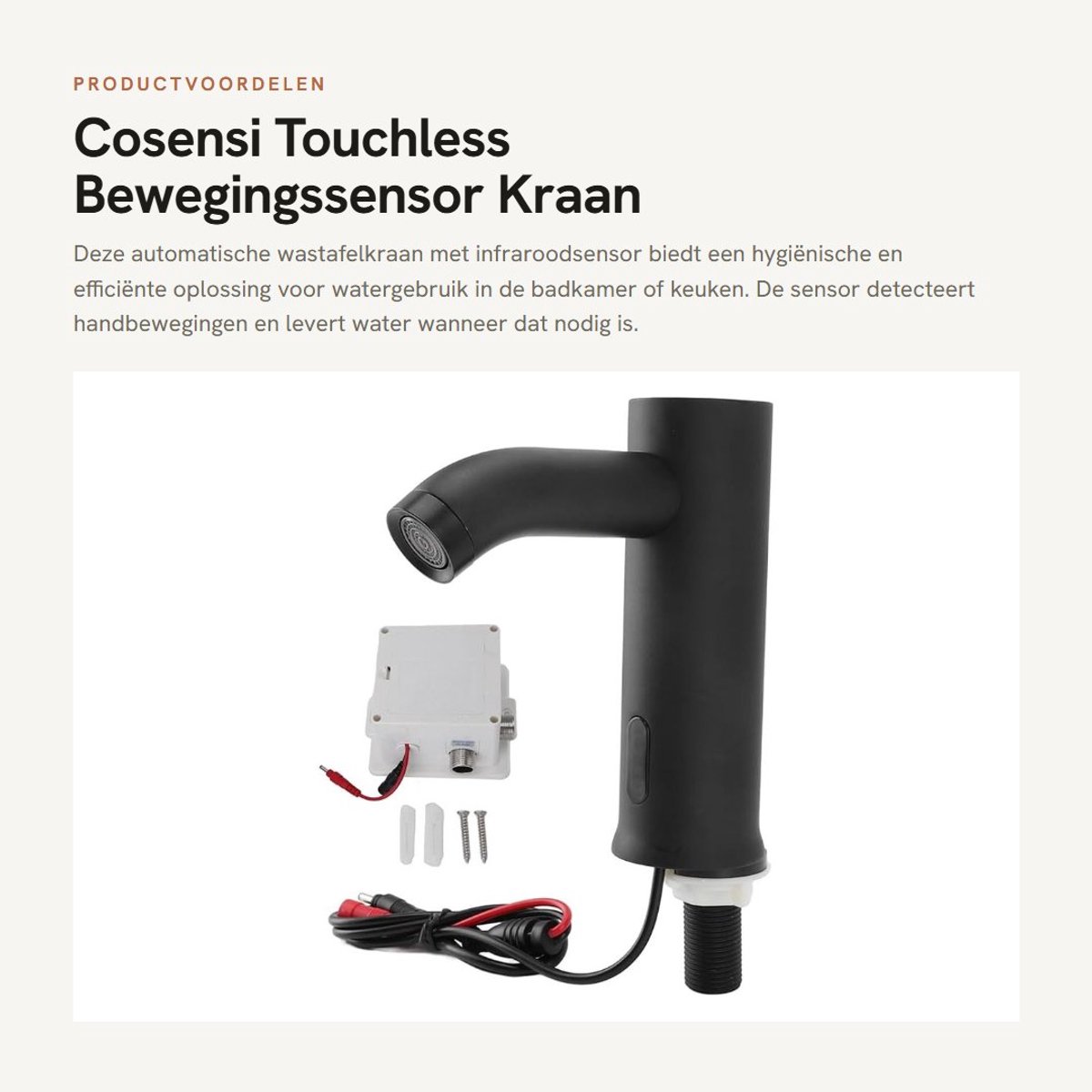 Dailygoods - Touchless Bewegingssensor Kraan voor Badkamer en Keuken