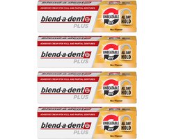 Blend-a-dent Plus Unbeatable - Hechtlijm voor protheses - Sterk, smaakloos, 4-pack
