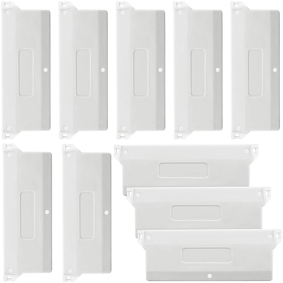 Dailygoods- Verzwaringsplaten 10 Stuks - Gewichten Lamellen - Voor Verticale Jaloezieën - Hoogwaardig Kunststof - 127 mm - Wit - Gordijngewichten