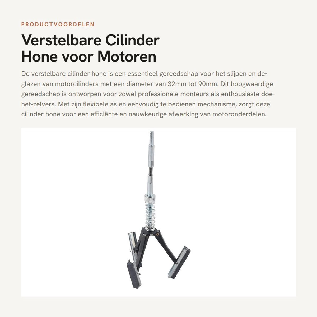 Dailygoods- Cylinder Hone - Verstelbaar 32-90mm - 3-Jaw Beugel - Flexibele As - Schuurstenen - Duurzaam Metaal - Cylinder Slijper