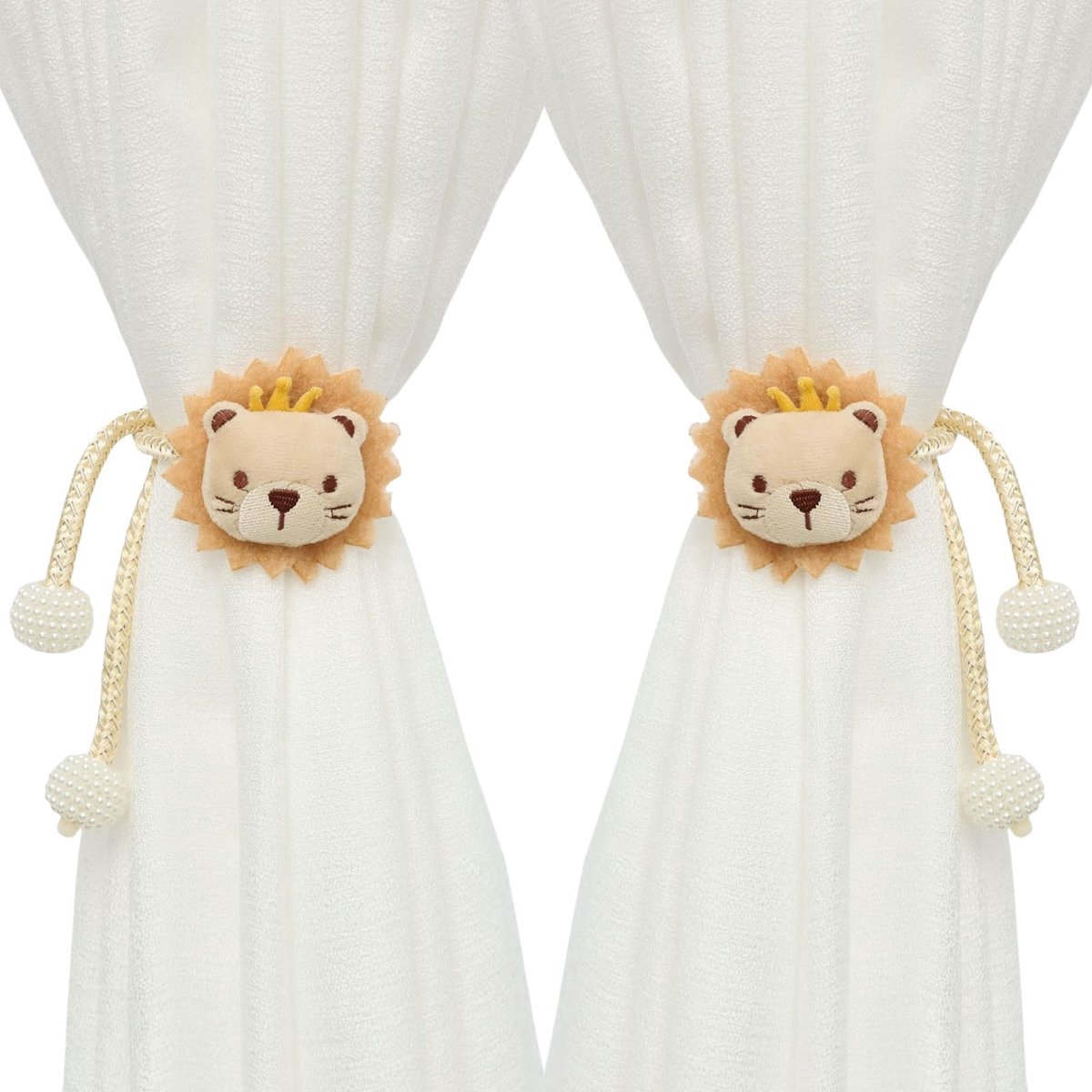 Dailygoods- Gordijnhouder 2 Stuks - Cartoon Pluche - Gordijnclips - Decoratie - Schattige Gordijnhouders - Muurbevestiging Zonder Boren