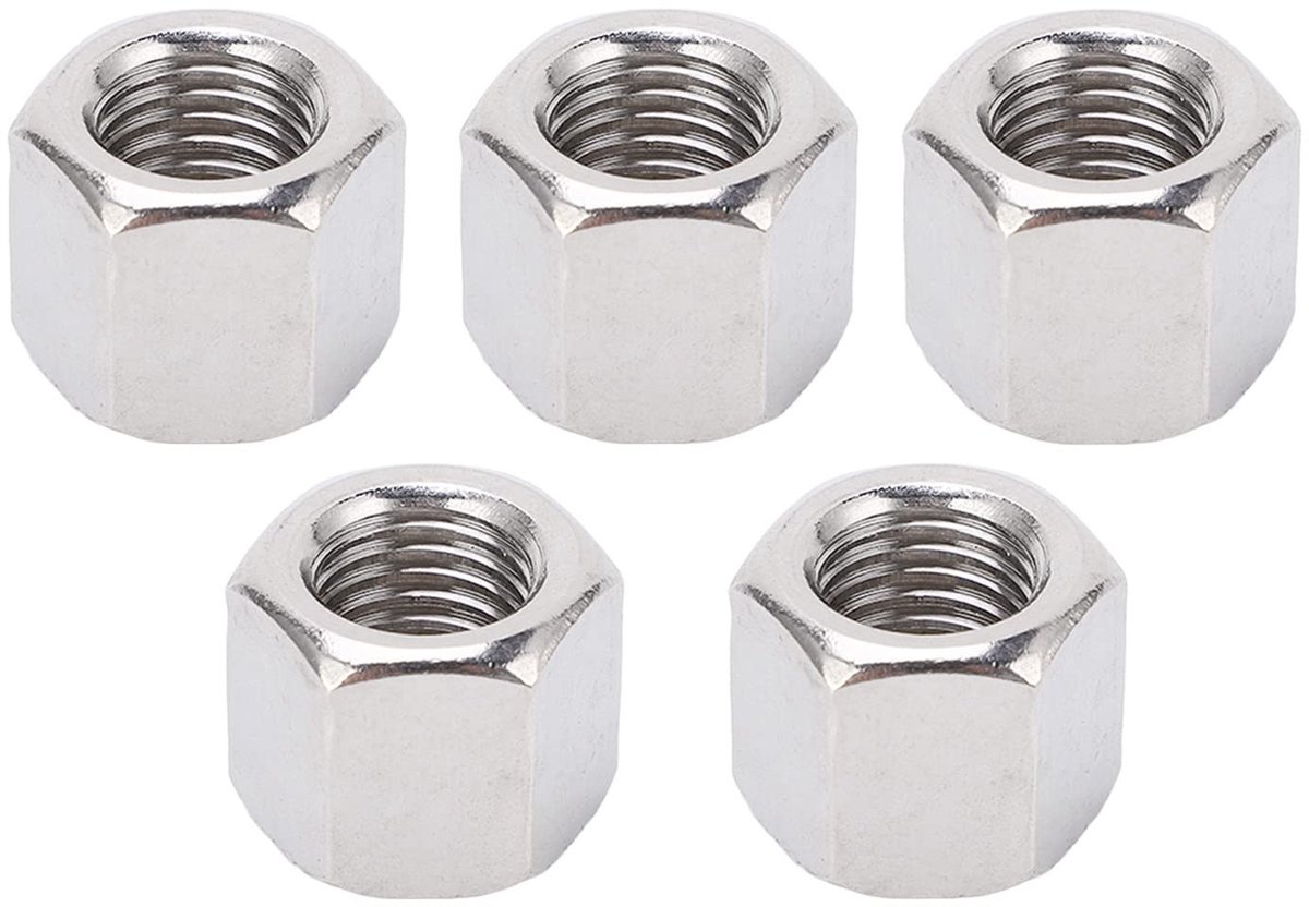 Dailygoods- Koppelingsmoer M16 x 2.0 - Zeskantkoppelingsmoer - Roestvrij Staal - Set van 5 - Binnen/buiten gebruik - Volledig Schroefdraad - Moer