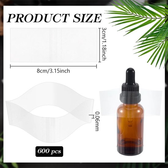 Dailygoods- Krimpbanden 600 stuks - 8 x 3 cm - Afdichtingen voor flessen - Geschikt voor lippenbalsem - Glazen druppelaars - Schokbestendig en waterdicht - Krimpfolie — afbeelding 5