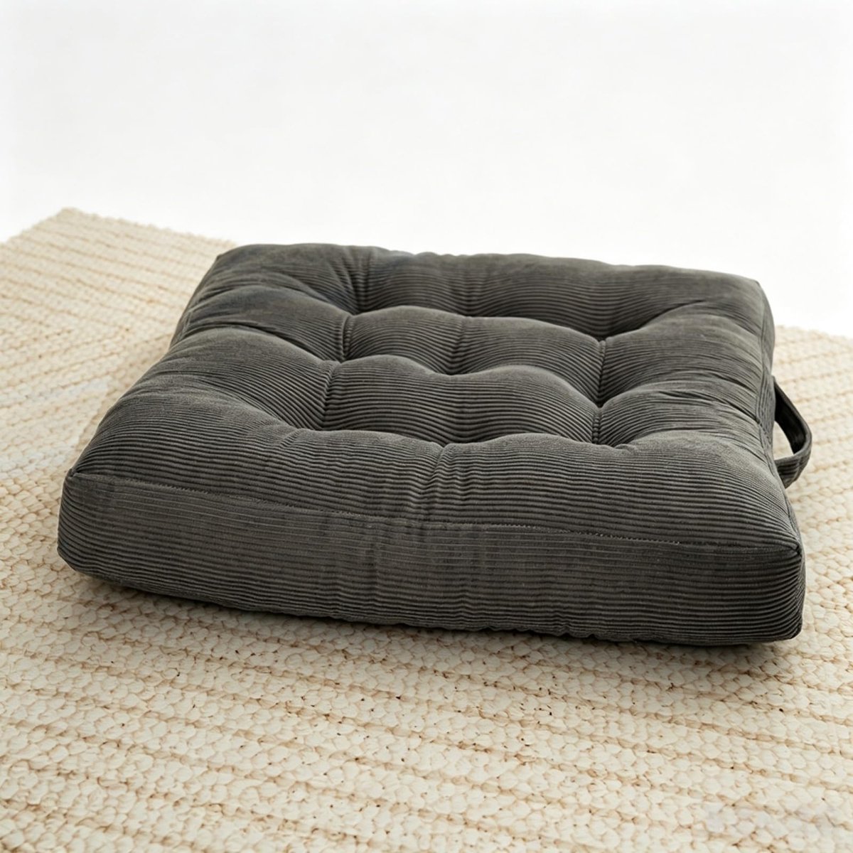 Zitkussen, 40 x 40 cm, zitkussen, tuinstoel, stoelkussen, outdoor, dik matraskussen van 100% katoen, 10 cm dikke vulling, gewatteerde kussen/vloerkussen voor tuin, balkon, terras (grijs)