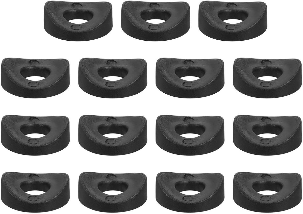 36 stuks kunststof ronde sluitringen, 8 mm x 19 mm x 3 mm, zwart, PE concave sluitring, bevestigingselement, hardware, machinebevestiger voor ronde buisbevestiging