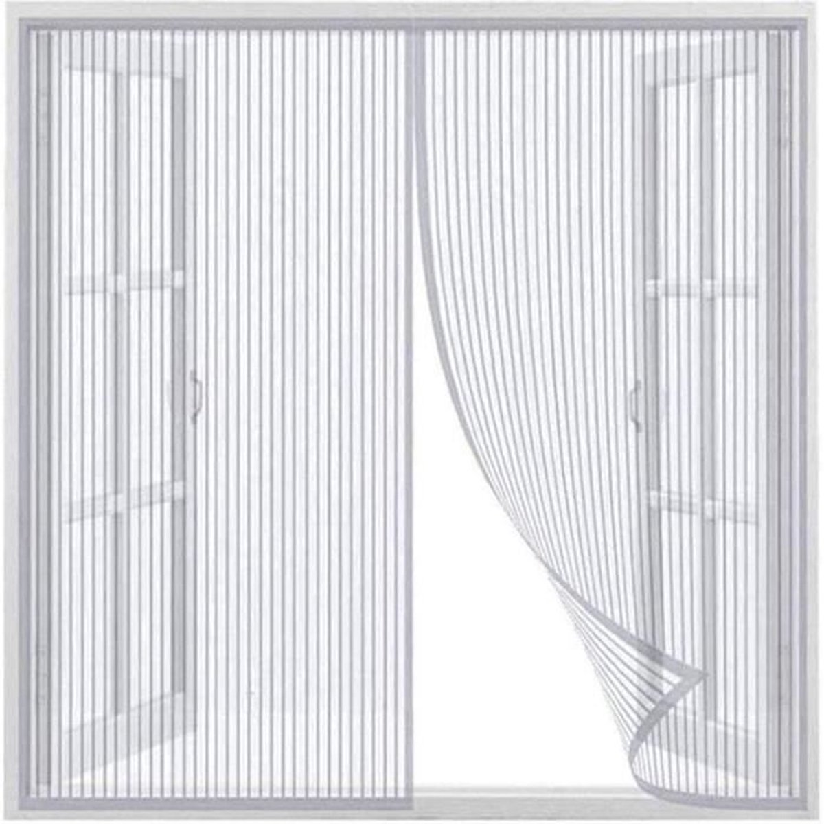 LISM-Magnetisch muggennet - 120x120 cm - Ultrafijn gaas - Automatisch sluitend - Wit
