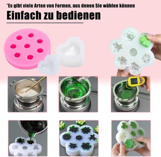 siliconen vorm, fruitvormige geleivormen, 7 stuks vormen voor het maken van kaarsen, fruitvormige roze, kaarsvormen, handgemaakte siliconen bloemvormen, chocoladevorm, fondantvorm — afbeelding 4